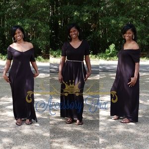 V-neck Maxi Dress-Black